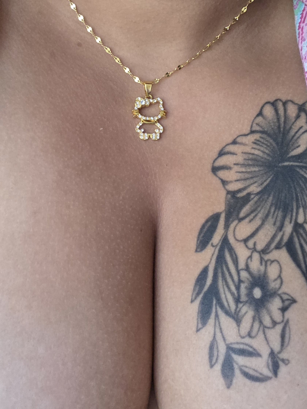 Hello Kitty Gold Crystal Pendant Necklace - Women Jewelry